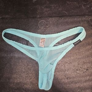 Mint Green Cocksox Men's Sheer Enhancer Pouch Thong - Medium
